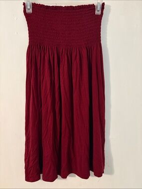 Women’s Tube Large Waist Burgundy Skirt